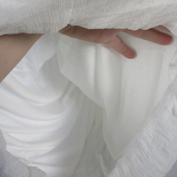 Ragazzi Italiani White S Top Blouse Cotton Silk Ruffle Rose Applique Silk 140 - Picture 10 of 12